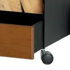 Dřevěný vozík se zásuvkou a kolečky Made in Italy - Alpaca Viadurini