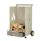 Dřevěný vozík se zásuvkou a kolečky Made in Italy - Alpaca Viadurini