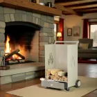 Dřevěný vozík se zásuvkou a kolečky Made in Italy - Alpaca Viadurini