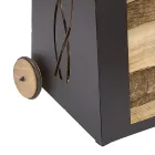 Interiérový vozík na palivové dříví Černě lakované železo Made in Italy - Chloe Viadurini