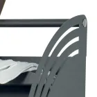 Kovový dřevěný vozík s policí a 4 kolečky Made in Italy - Geco Viadurini