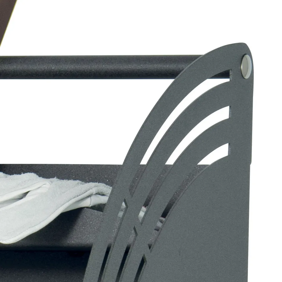 Kovový dřevěný vozík s policí a 4 kolečky Made in Italy - Geco Viadurini