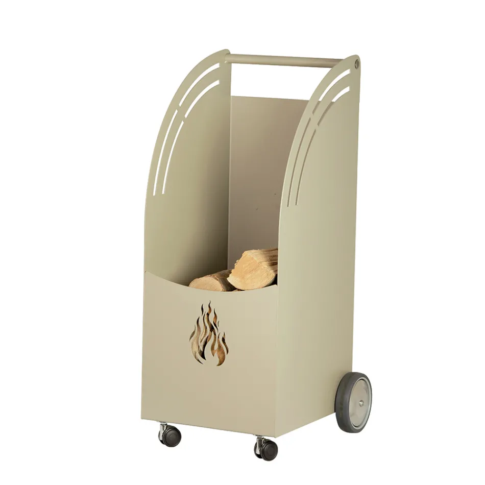 Kovový dřevěný vozík se 4 kolečky Made in Italy - Beruška Viadurini