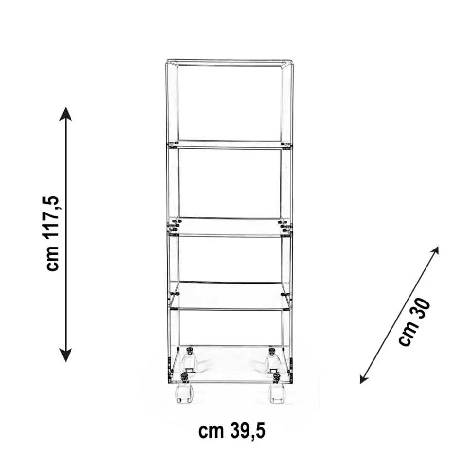 Kuchyně úložný vozík z plexiskla Made in Italy - Ercolano Viadurini