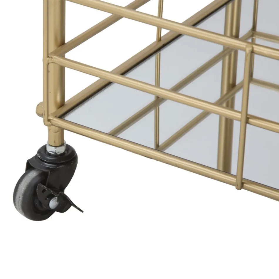 Potravinový vozík se zlatou strukturou se zlatou povrchovou úpravou - Viviana Viadurini