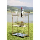 Potravinový vozík se zlatou strukturou se zlatou povrchovou úpravou - Viviana Viadurini