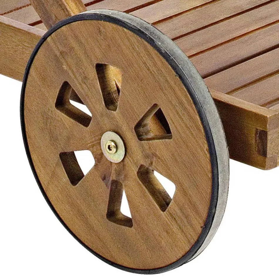 Vozík na zahradní jídlo v designu akátového dřeva - Roxen Viadurini