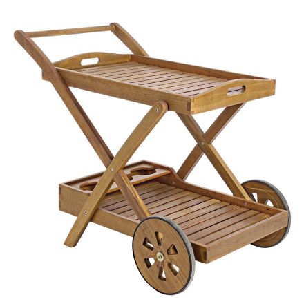 Vozík na zahradní jídlo v designu akátového dřeva - Roxen Viadurini