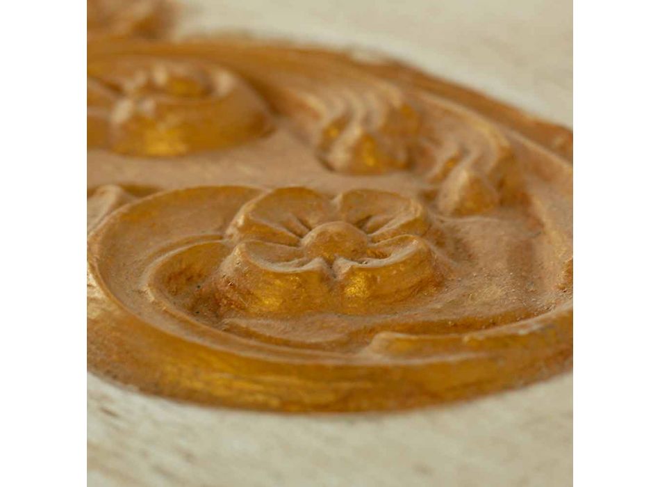 Hrudník vyrobený ručně z masivního dřeva se zlatými profily vyrobenými v Itálii - Caio Viadurini