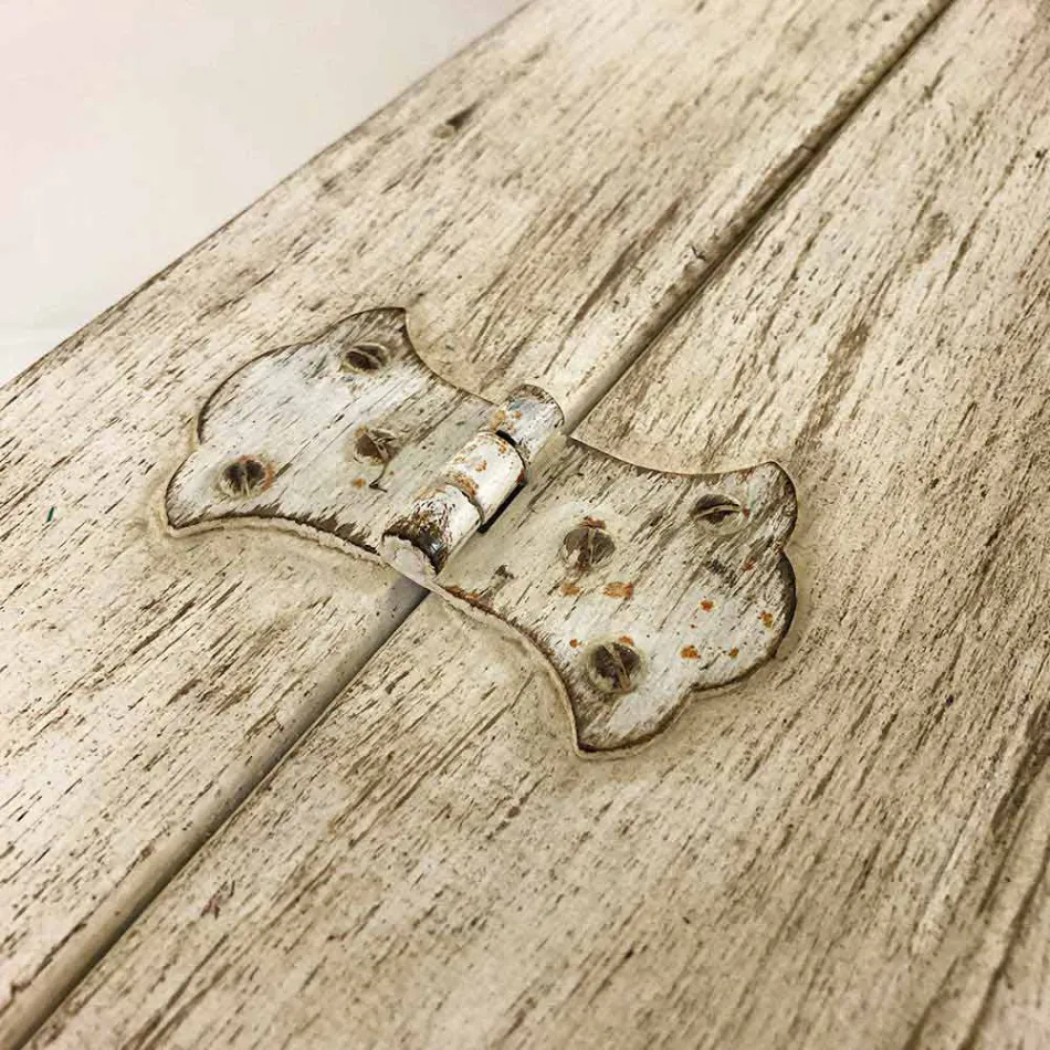 Hrudník vyrobený ručně z masivního dřeva se zlatými profily vyrobenými v Itálii - Caio Viadurini