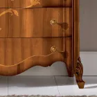 Komoda se 7 zásuvkami z intarzovaného ořechového dřeva Made in Italy - Commodus Viadurini