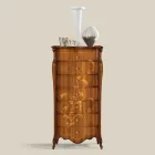 Komoda se 7 zásuvkami z intarzovaného ořechového dřeva Made in Italy - Commodus Viadurini