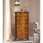 Komoda se 7 zásuvkami z intarzovaného ořechového dřeva Made in Italy - Commodus Viadurini