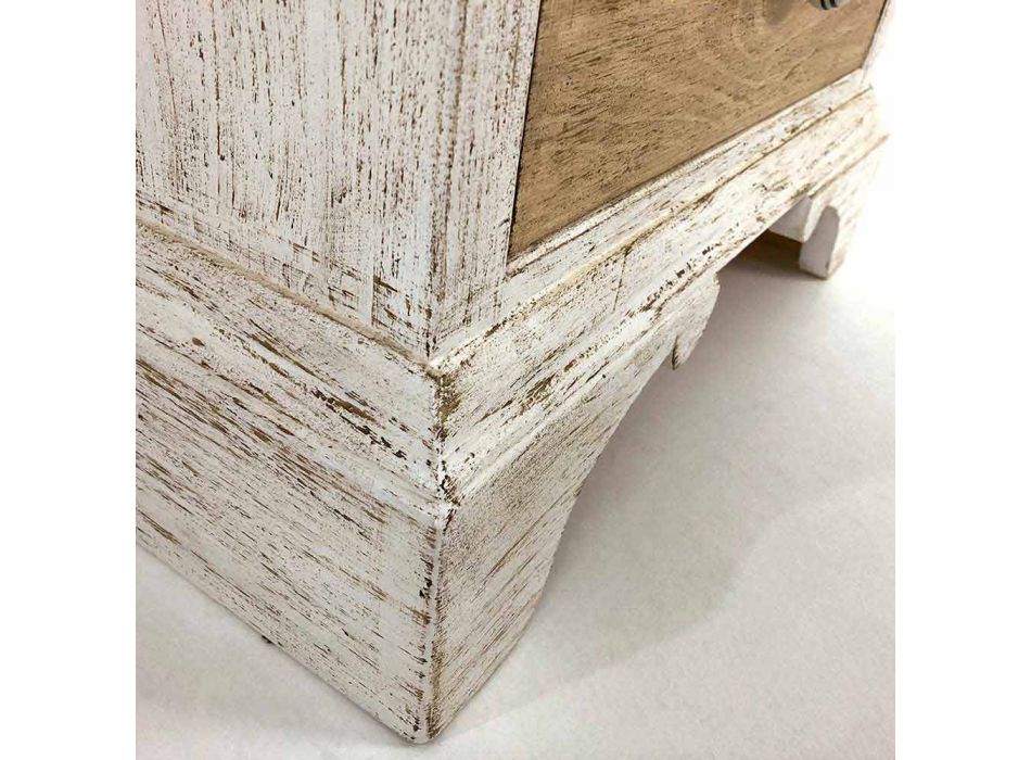 Artisan komoda se 4 zásuvkami v bílém dřevě Made in Italy - Manhattan Viadurini