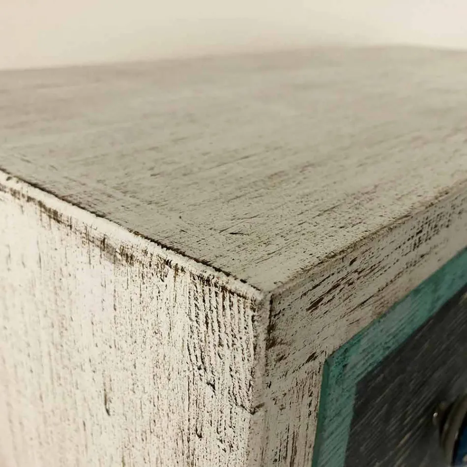 Artisan komoda ze dřeva jedle se 3 zásuvkami vyrobenými v Itálii - opice Viadurini