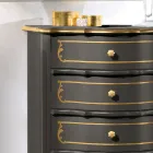 Komoda do ložnice s 5 klasickými dřevěnými zásuvkami Made in Italy - Leonor Viadurini