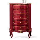 Komoda do ložnice s 5 klasickými dřevěnými zásuvkami Made in Italy - Leonor Viadurini