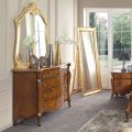 Komoda do ložnice z intarzovaného dřeva a zrcadla Made in Italy - Cambrige