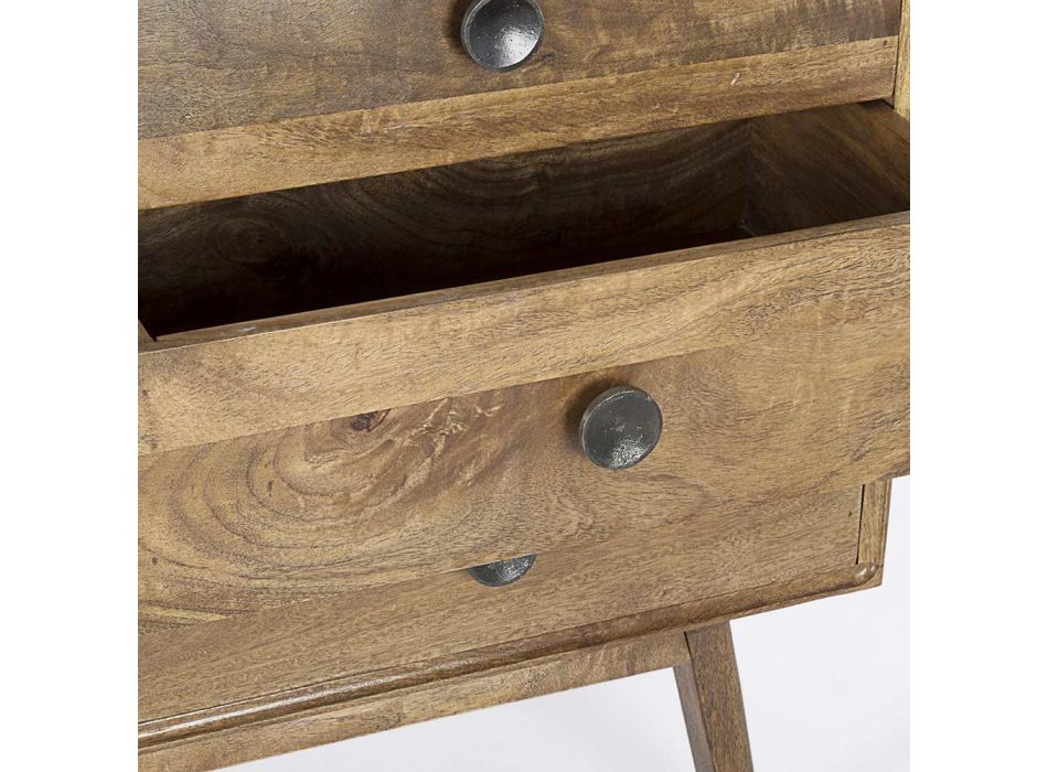 Komoda z mangového dřeva se 6 zásuvkami ve vintage designu - Desiderio Viadurini