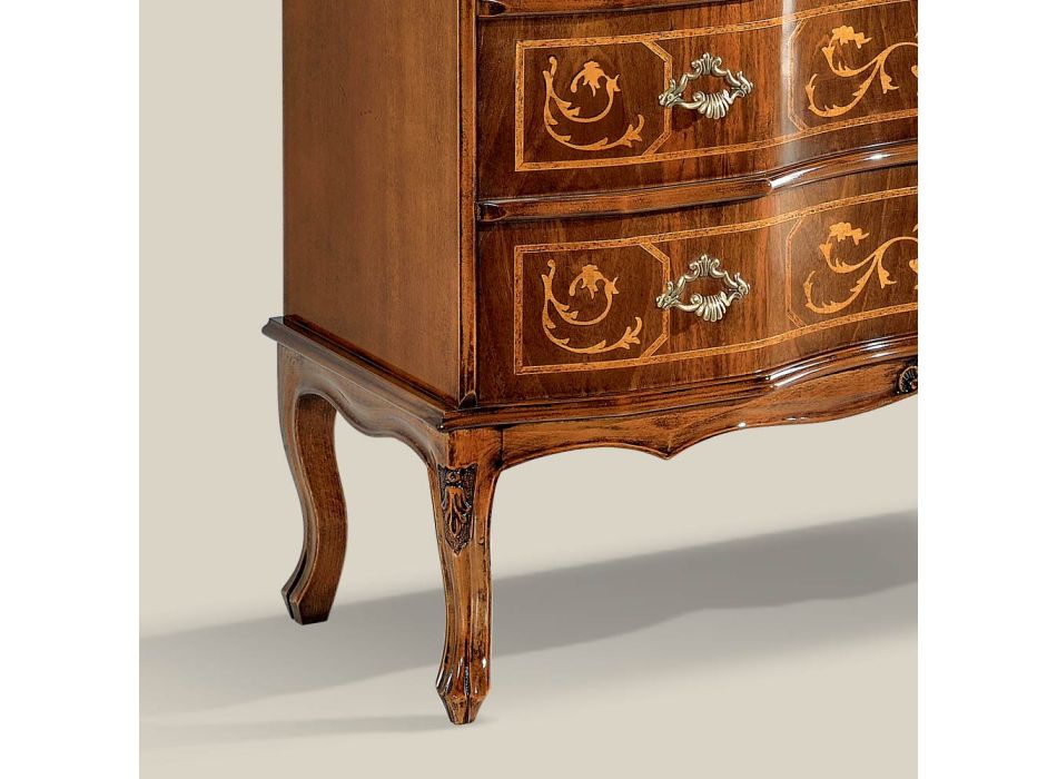 Dřevěná komoda klasického stylu se 3 zásuvkami Made in Italy - Elegantní Viadurini