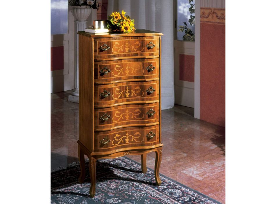 Komoda v klasickém stylu z luxusního ořechového dřeva vyrobená v Itálii – elegantní Viadurini