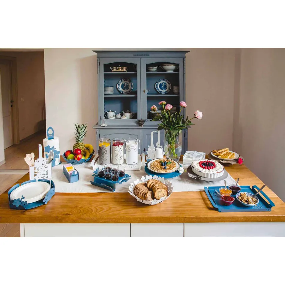 Vrchol s květinami v bahně, bílé nebo modré - Marken Viadurini