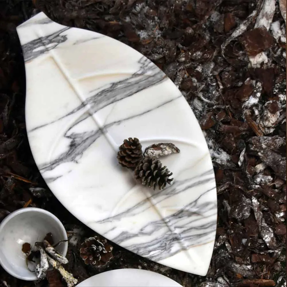 Vrchol v mramoru Arabescato s tvarem listu vyrobený v Itálii - Treviso Viadurini