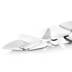 Lineární středový prvek se stříbrným kovovým srdcem v italském designu - Arlan Viadurini