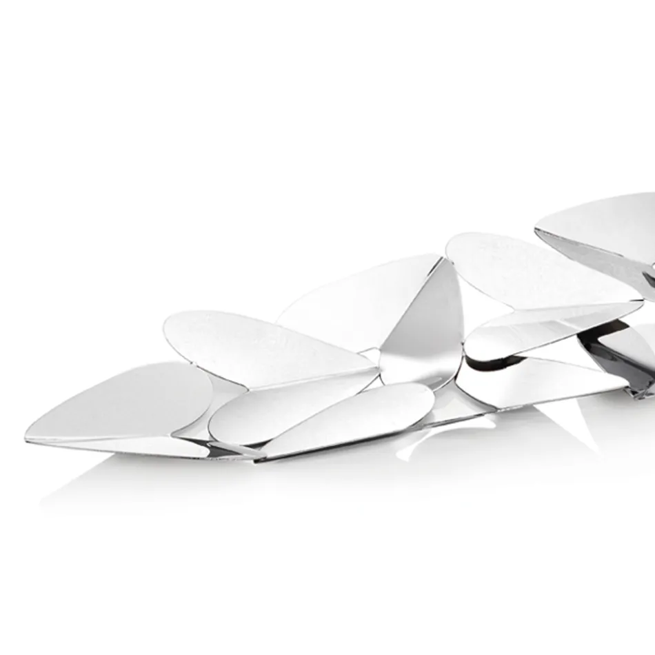 Lineární středový prvek se stříbrným kovovým srdcem v italském designu - Arlan Viadurini