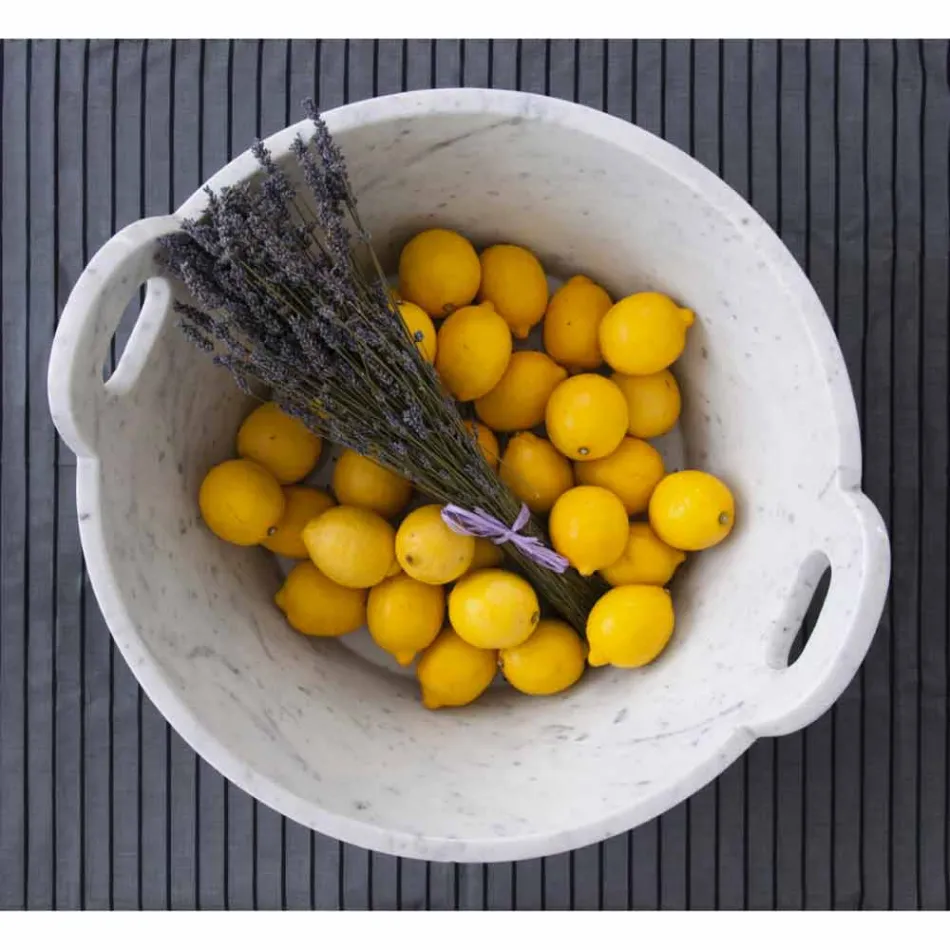 Koš v bílém mramoru Carrara italského luxusního designu - Tinozzo Viadurini