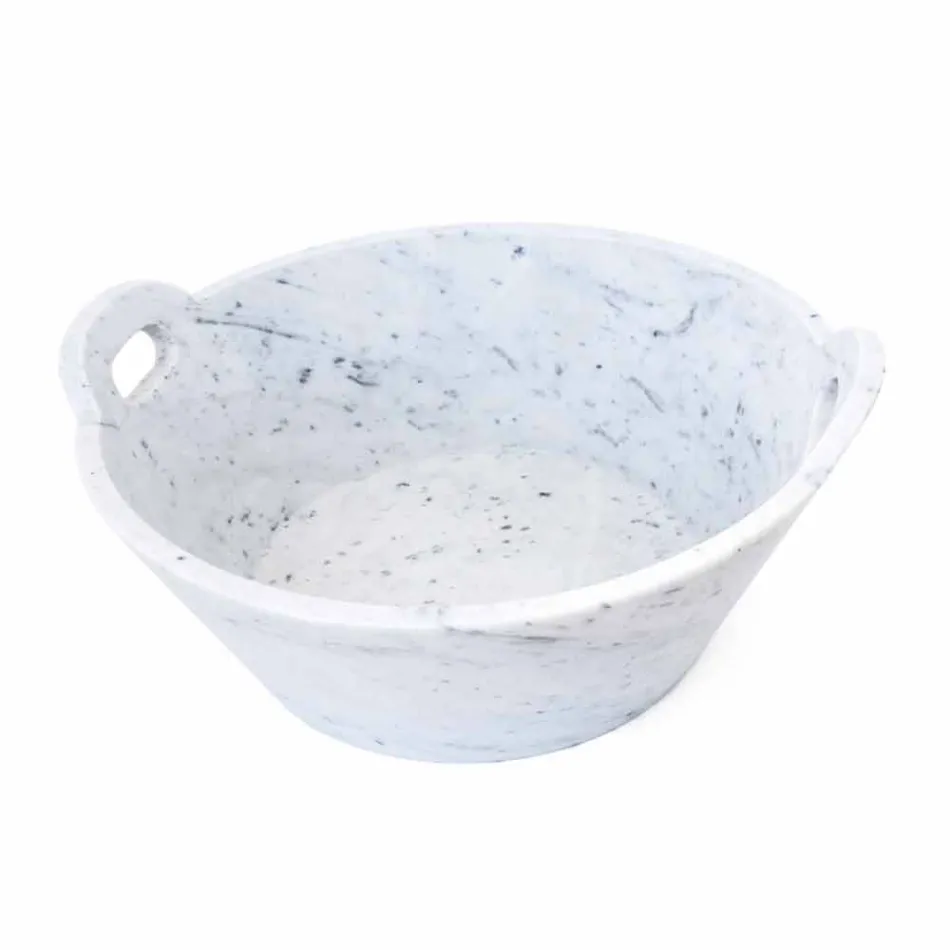 Koš v bílém mramoru Carrara italského luxusního designu - Tinozzo Viadurini