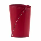 Kožený koš s odpadním papírem pro službu Servus, ručně vyráběný v Itálii Viadurini