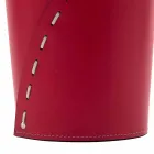 Kožený koš s odpadním papírem pro službu Servus, ručně vyráběný v Itálii Viadurini