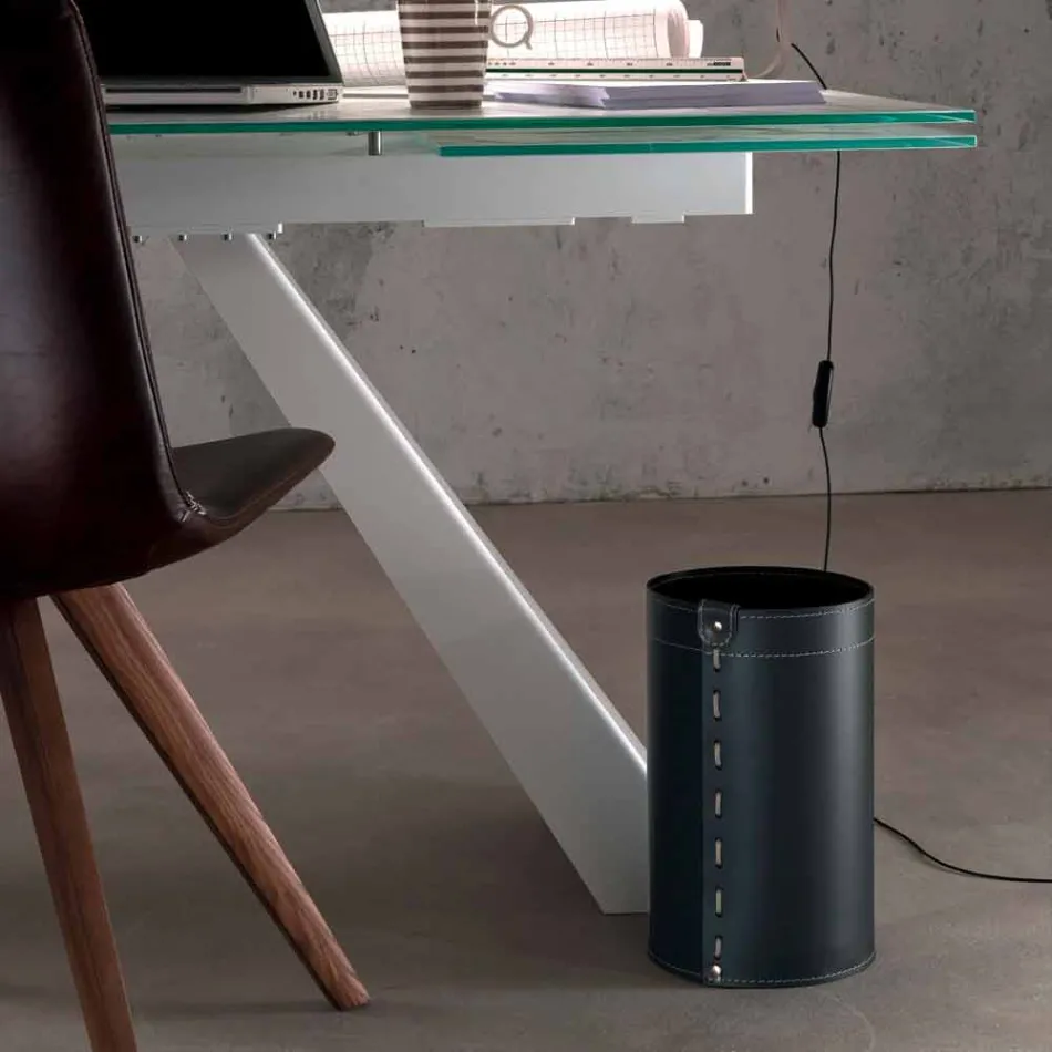 Košík odpadního papíru v regenerované ruční kůži Battista Viadurini