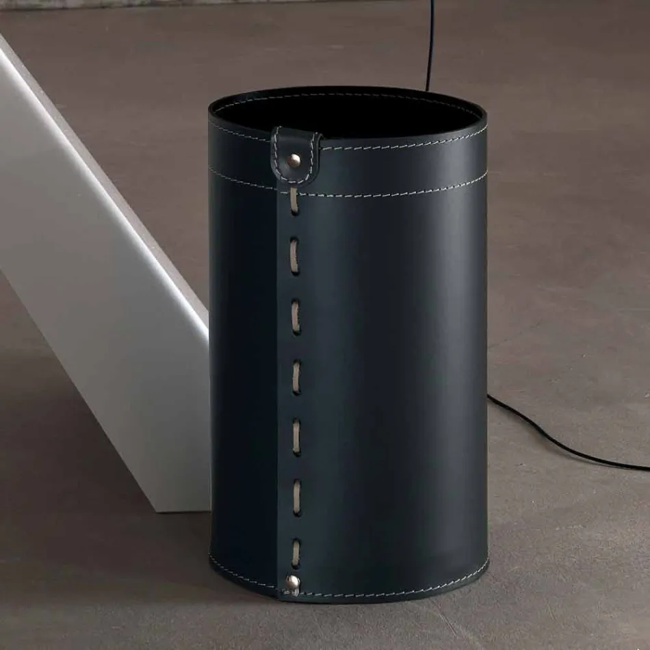 Košík odpadního papíru v regenerované ruční kůži Battista Viadurini