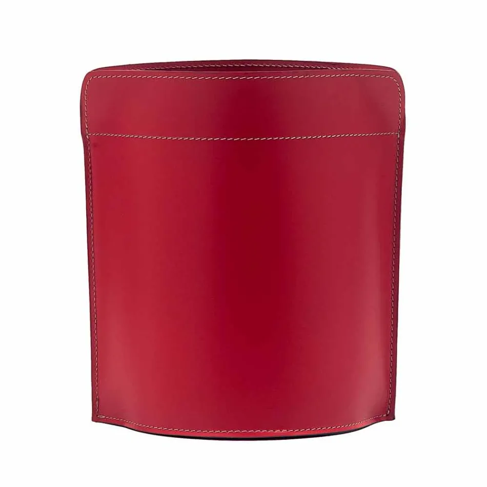 Košík odpadního papíru vyrobený v Itálii v regenerované kůži Canistro Viadurini