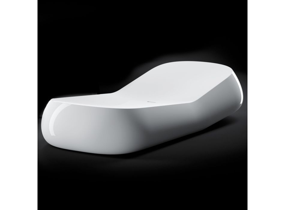 Designová venkovní lenoška z bílého polyetylenu Made in Italy - Ervin Viadurini