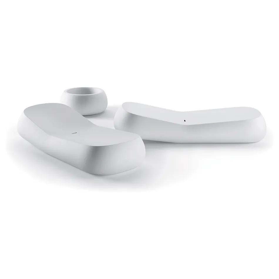 Designová venkovní lenoška z bílého polyetylenu Made in Italy - Ervin Viadurini