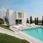 Designová venkovní lenoška z bílého polyetylenu Made in Italy - Ervin Viadurini