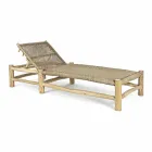 Venkovní lehátko v teakových větvích a tkaní ze syntetických vláken - Tecno Viadurini