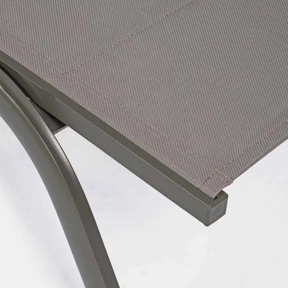 Venkovní lehátko z textilu a hliníku s kolečky, 4 kusy - Babilonia Viadurini