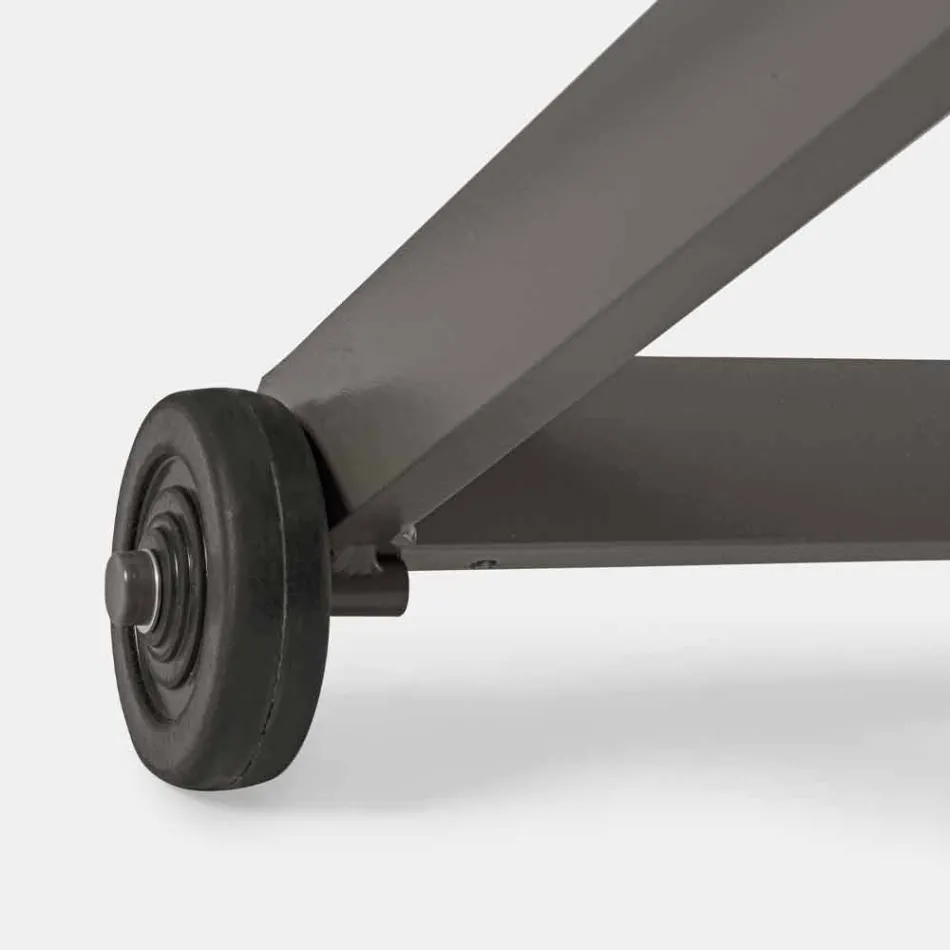 Venkovní lehátko z textilu a hliníku s kolečky, 4 kusy - Babilonia Viadurini