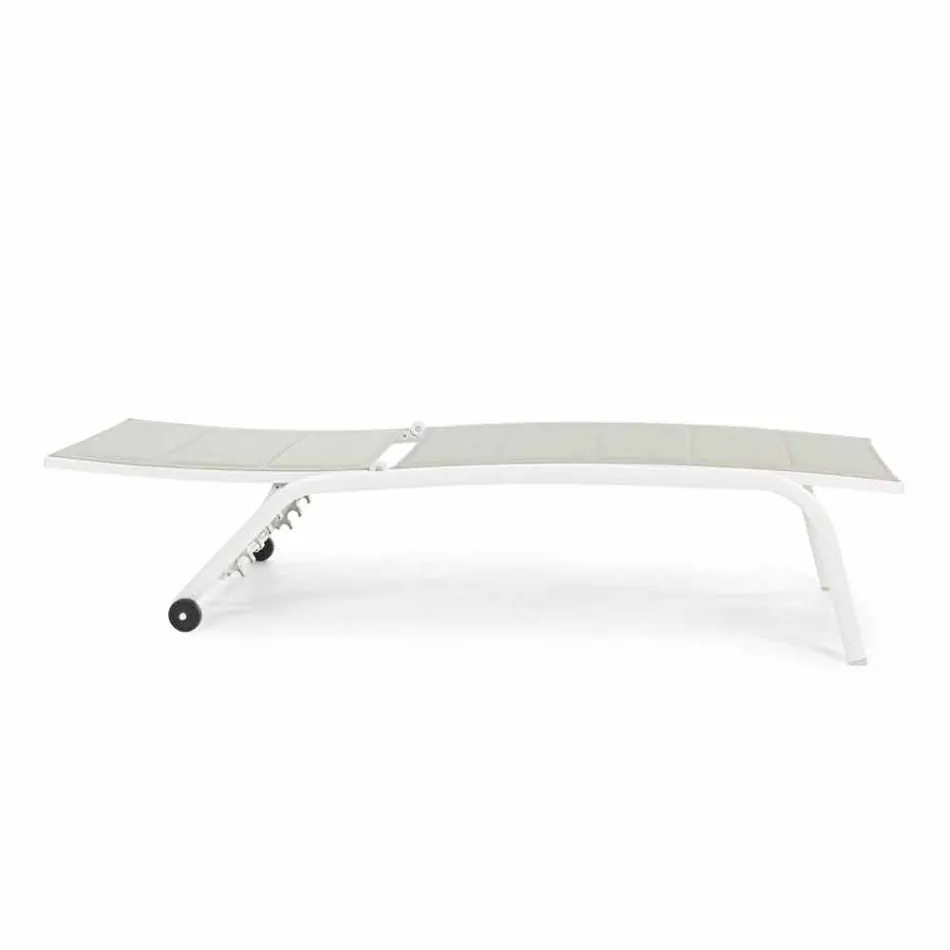 Zahradní lenoška s kolečky a sklopným opěradlem, 4 kusy - Babilonia Viadurini