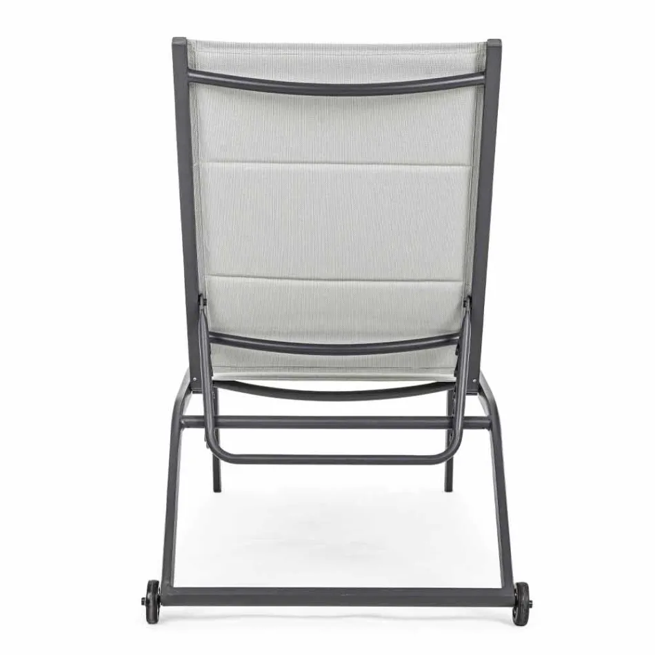 Zahradní lenoška s kolečky a sklopným opěradlem, 4 kusy - Babilonia Viadurini