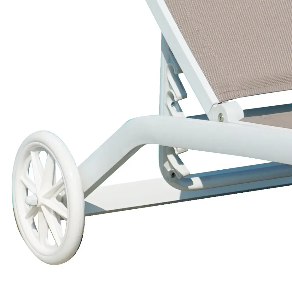 Zahradní lenoška z hliníku se sedákem z textilie - Zohra Viadurini