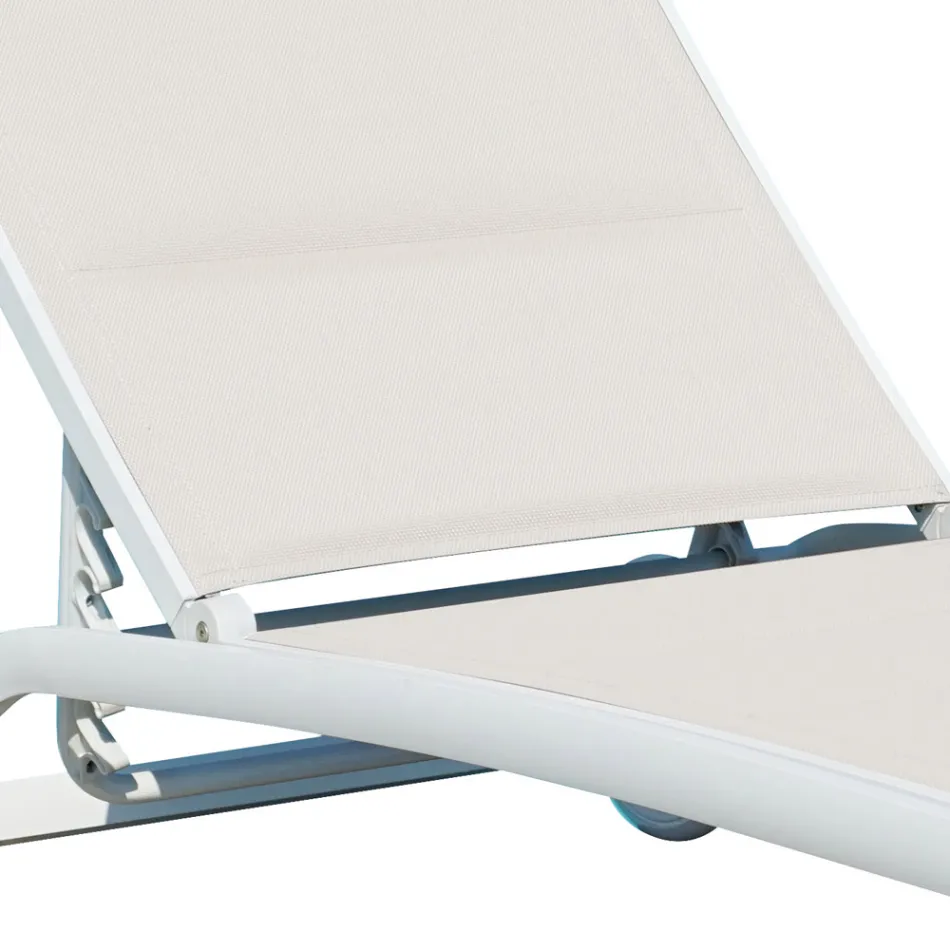 Zahradní lenoška z hliníku se sedákem z textilie - Zohra Viadurini