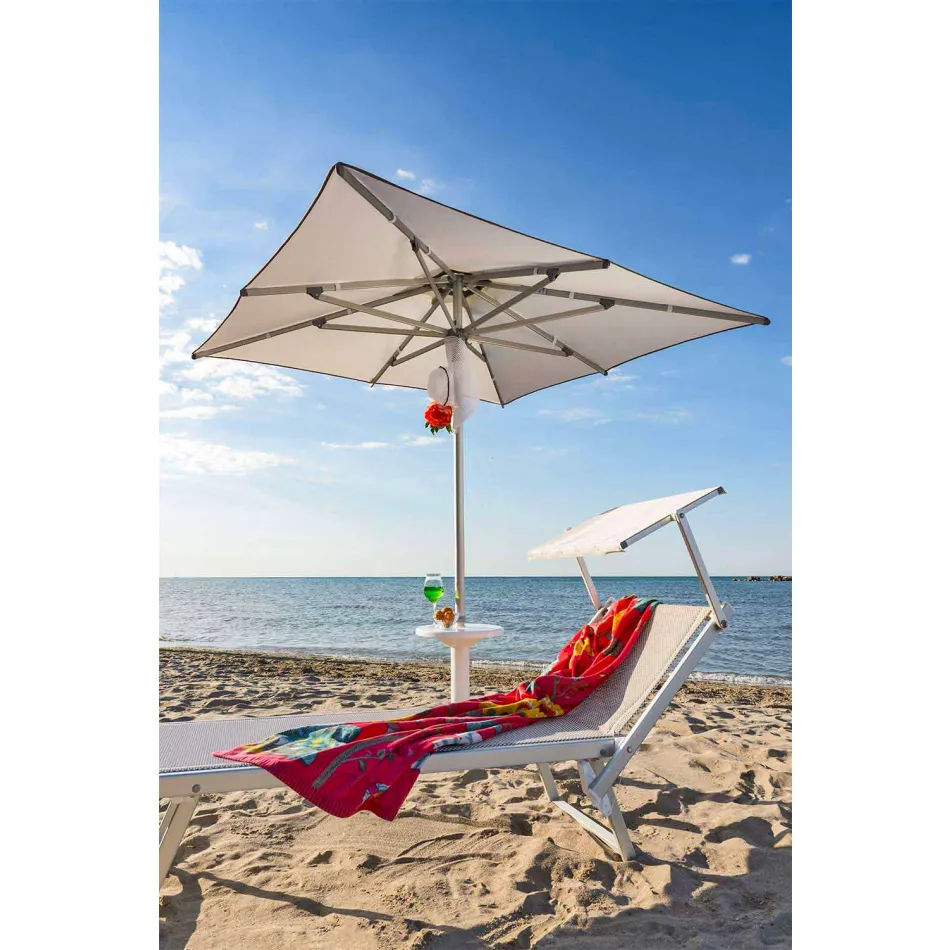 Moderní zahradní lehátko se slunečníkem a sklopným opěradlem - Arnold Viadurini