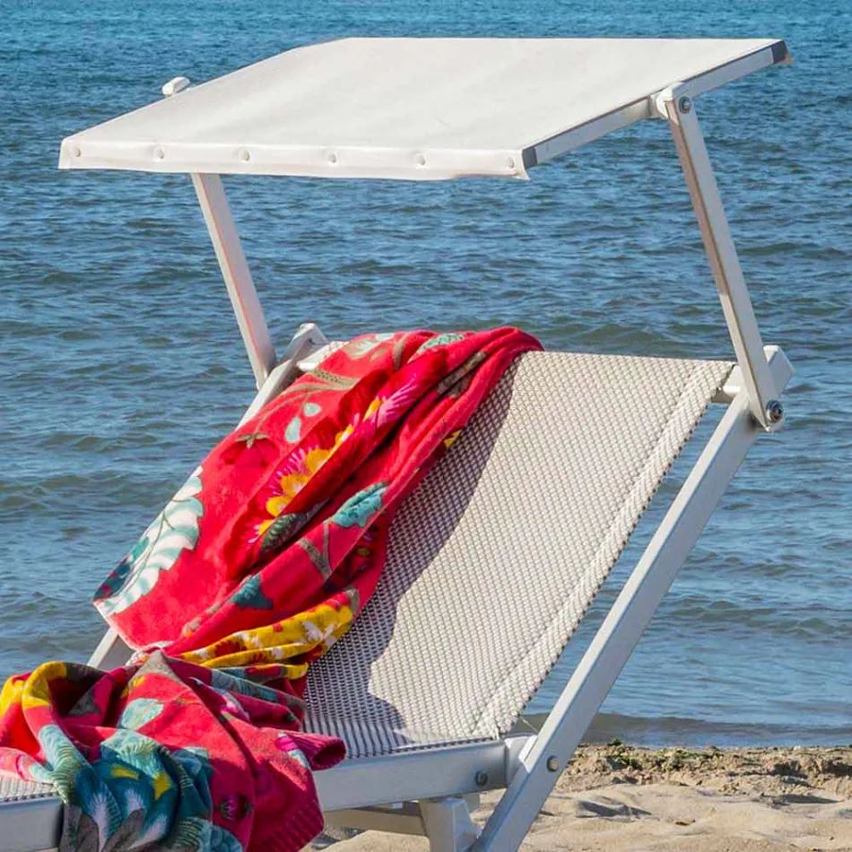 Moderní zahradní lehátko se slunečníkem a sklopným opěradlem - Arnold Viadurini