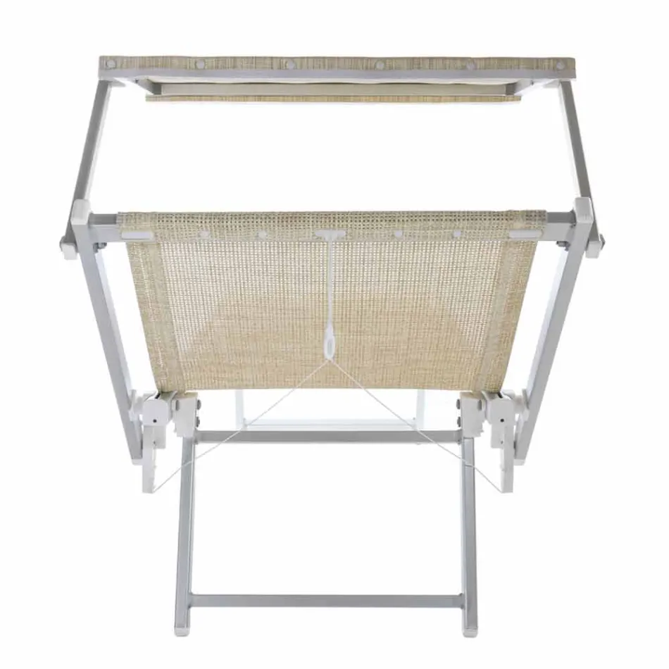 Moderní zahradní lehátko se slunečníkem a sklopným opěradlem - Arnold Viadurini