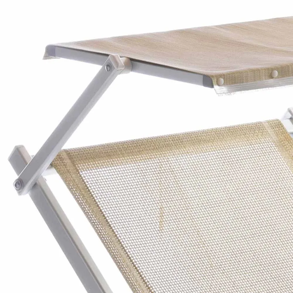 Moderní zahradní lehátko se slunečníkem a sklopným opěradlem - Arnold Viadurini